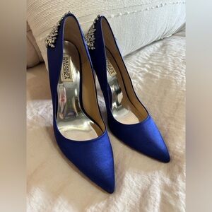 Badgley Mischka Women's Blue Satin Heels